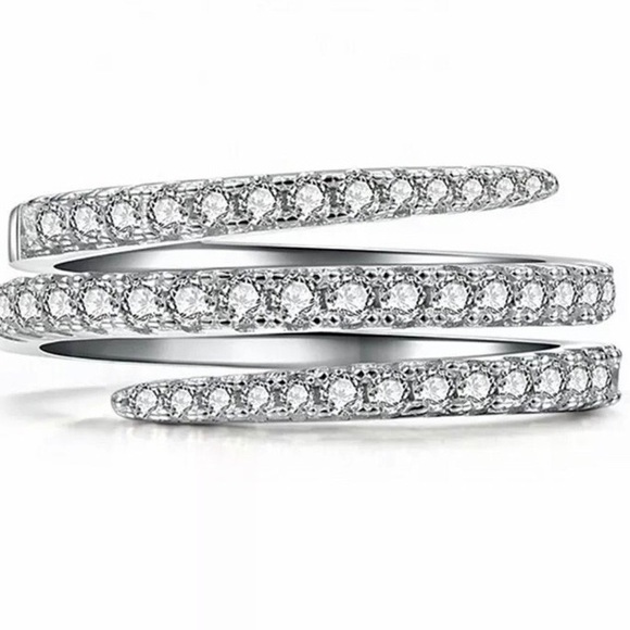 Sterling silver diamond ring - Picture 3 of 4